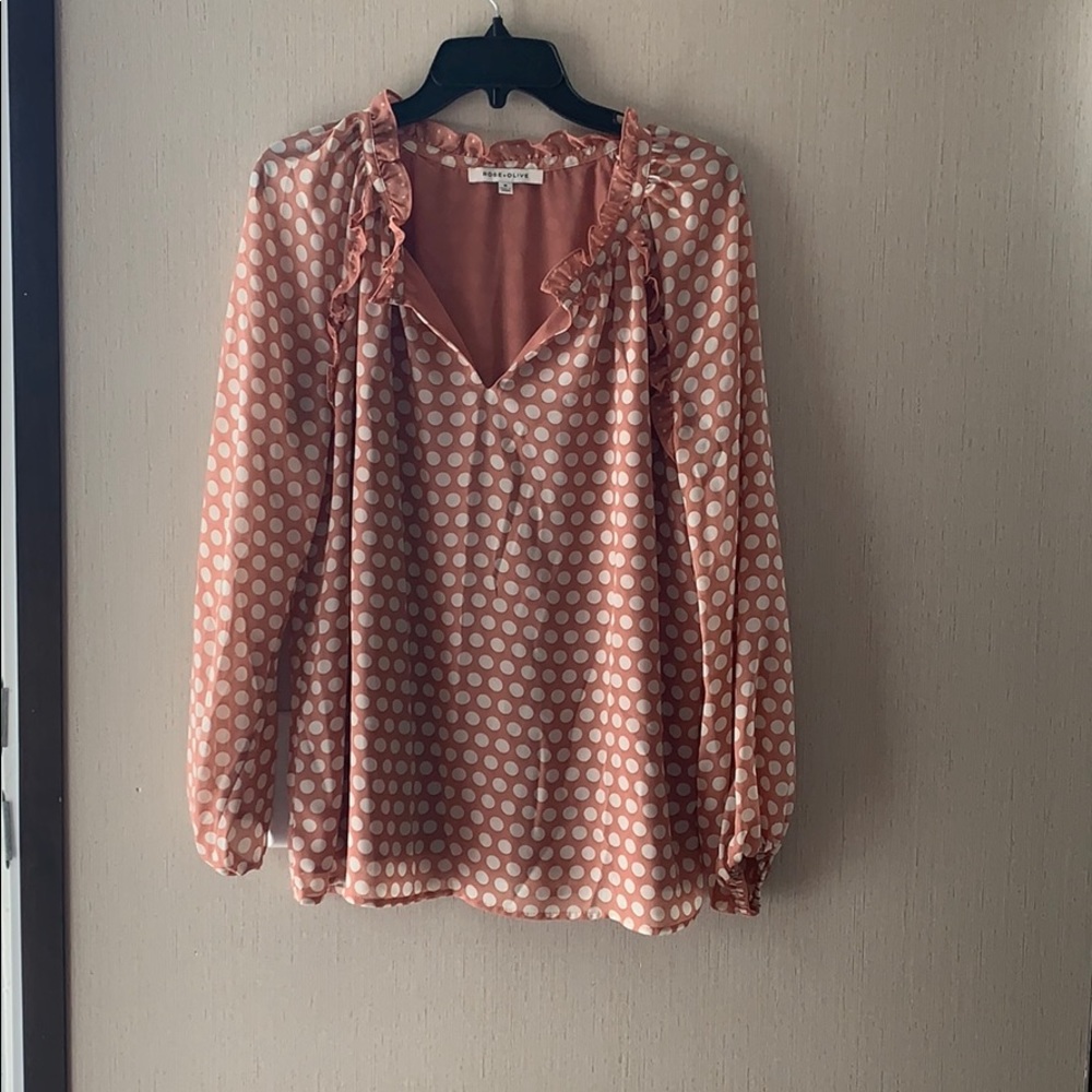 Pink and white blouse